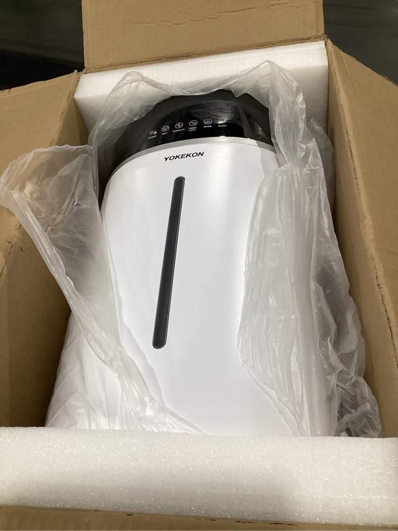 Condition photo showing Good Condition for Yokekon Cool and Warm Mist Humidifier Large Room, 4.76Gal/18 L Humidifiers for Home 2500 sq ft, Air Humidifiers for Bedroom with Diffuser&Extended Tube, Whole House Humidifiers for Nursery Baby Plants White, NOT TESTED