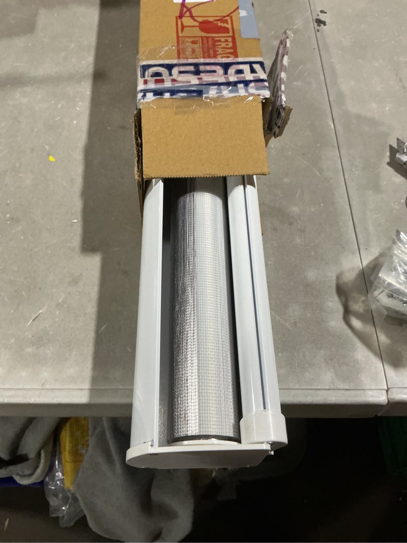 Condition photo showing As Is for shadesu cordless zebra blinds – light filtering dual-layer window shades for privacy (grey color) (maximum height 72") (width 20.5") 02- grey ( cordless ) 20.5"w x 72"h