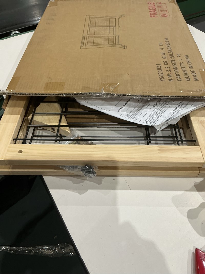 Condition photo showing Good Condition for yocan adjustable wide dog gate for doors, hallways & stairs – 19.7" tall, 23.6–45.3" expandable freestanding pet safety gate, no drill pressure mounted wood & metal frame (black/natural) h: 19.7" w: 23.6"-45.3"