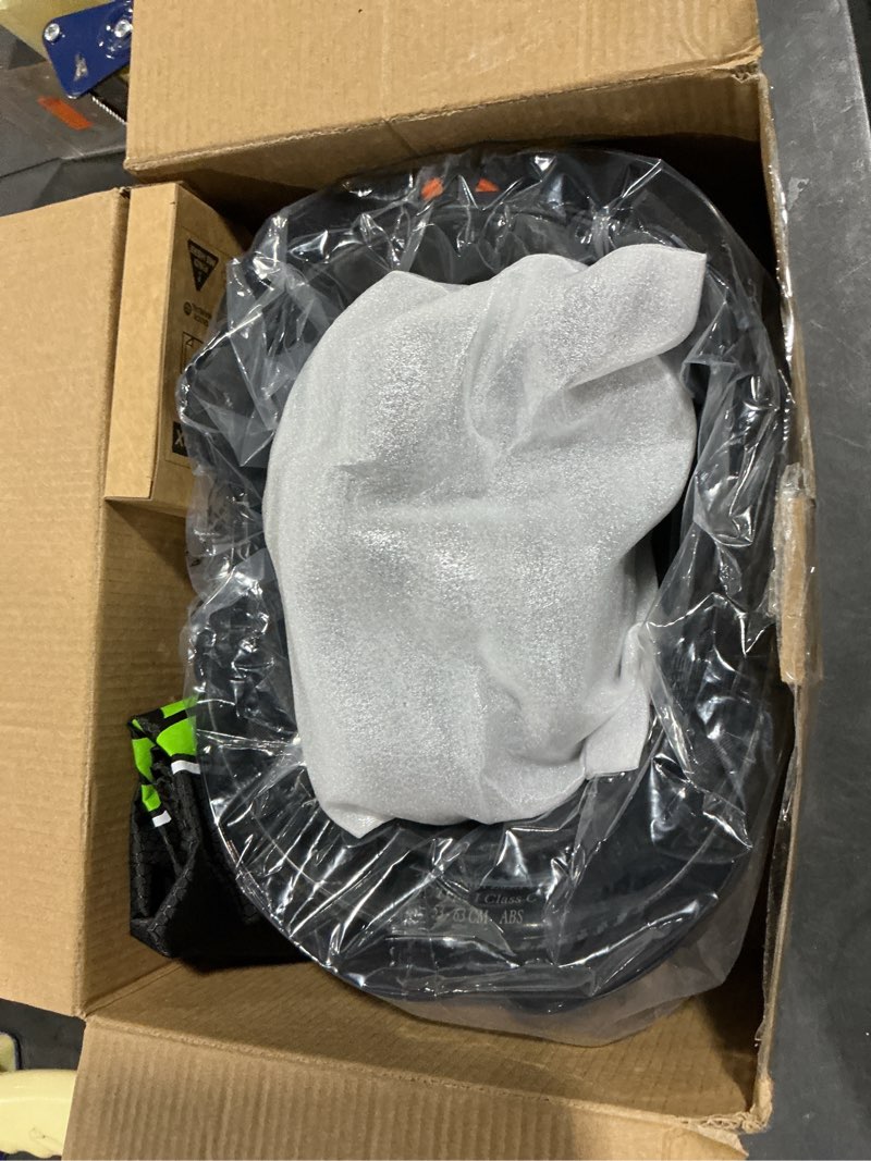 Condition photo showing New/Like New for GREEN DEVIL Hard Hat Safety Helmet with Visor Bluetooth Ear Muffs and Headlamp 5 in 1 Full Protection Vented Work Hardhat ANSI Z89.1 Cascos De Construccion for Industrial Construction Forestry Black Graphite Pattern with Bluetooth Earmuffs and Headlight