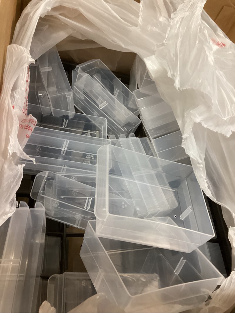 Condition photo showing As Is for Akro-Mils 44-Drawer Plastic Drawer Storage Cabinet for Garage Organization, Bead Organizer, Building Bricks Storage, Teacher Toolbox, Makeup Organizer, 20" W x 6" D x 16" H, 10144 Black Black 44 Drawer 1 pack