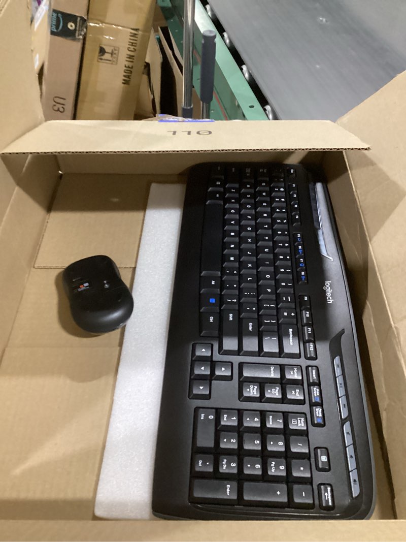 Condition photo showing As Is for **INCOMPLETE**  (no usb)Logitech MK335 Quiet Wireless Keyboard and Mouse Combo - Black/Silver Keyboard and Mouse Combo Wireless, Ambidextrous