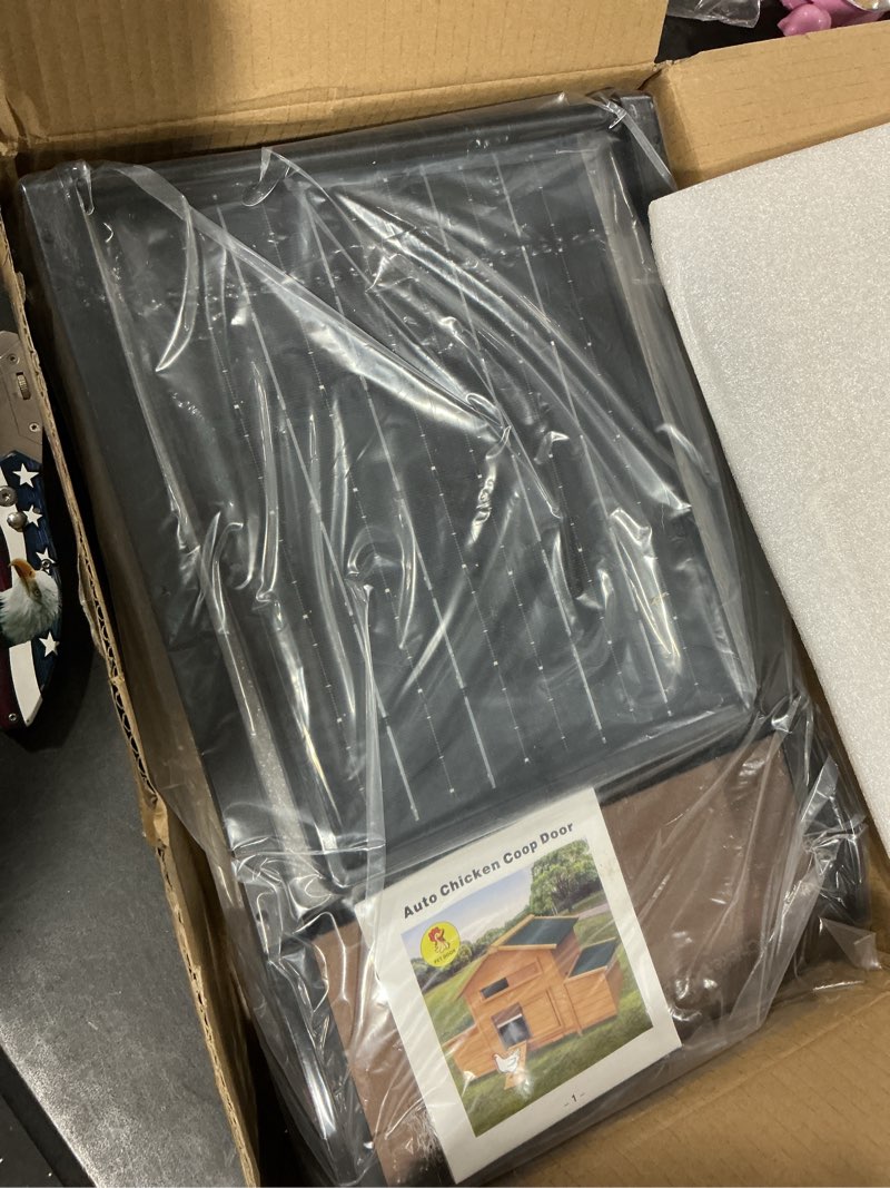 Condition photo showing New/Like New for Automatic Chicken Coop Door, Solar Powered Chicken Door with Timer & Light Sensor, Chicken Door Opener, Support APP Controlled, Built-in 4000mAh Battery, USB Rechargeable, Anti-Pinch & Weather Proof