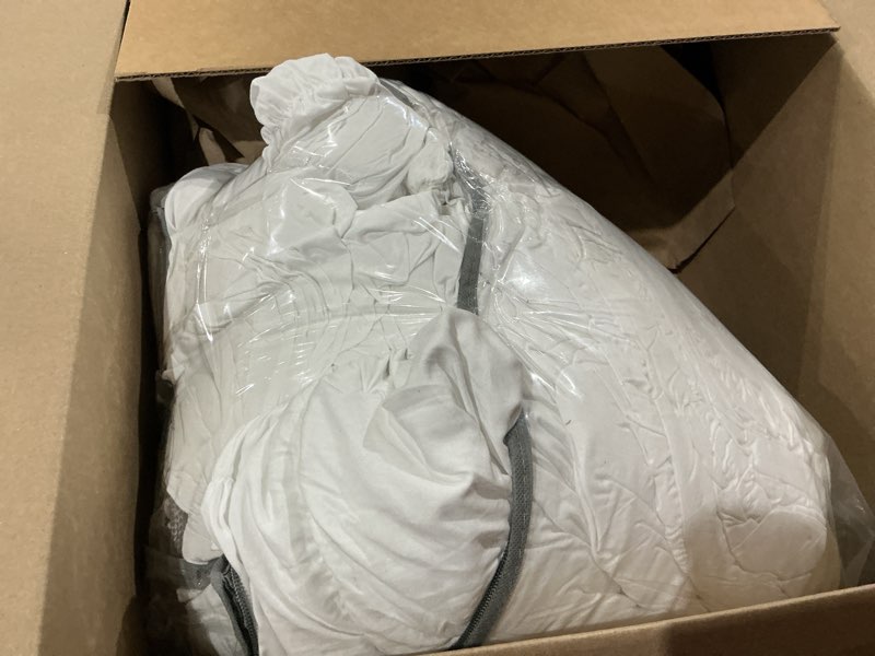 Condition photo showing As Is for lady ann king bed comforter set - wheat ruched boho 106"*95" bedding comforter set for bedroom, 3 piece fluffy bedroom set with pillow shams ultra soft and luxurious all season bed sets king (106x95") wheat