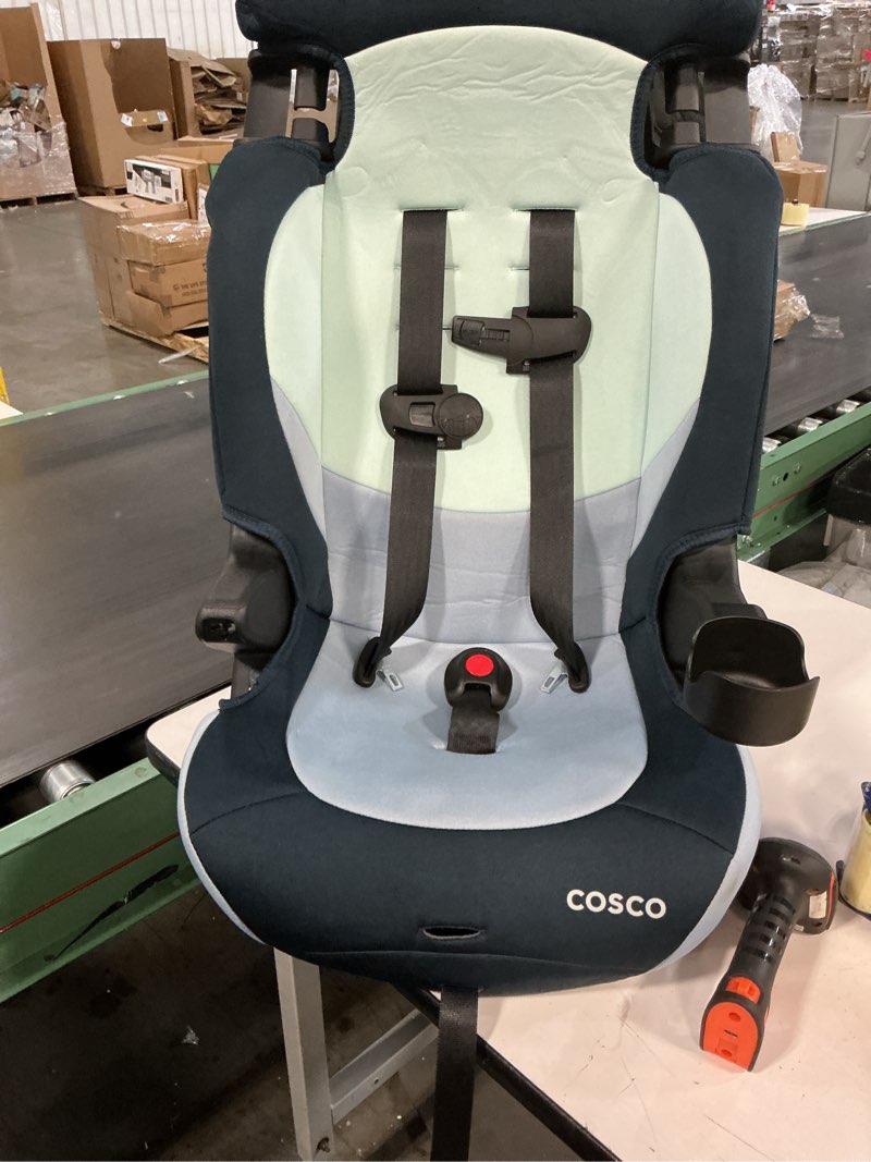 Condition photo showing Good Condition for Cosco Kids Finale DX 2-in-1 Booster Car Seat, Forward Facing Toddler Car Seat (30-65 lbs) and Belt Positioning High Back Booster (40-100 lbs), Rainbow Rainbow 2