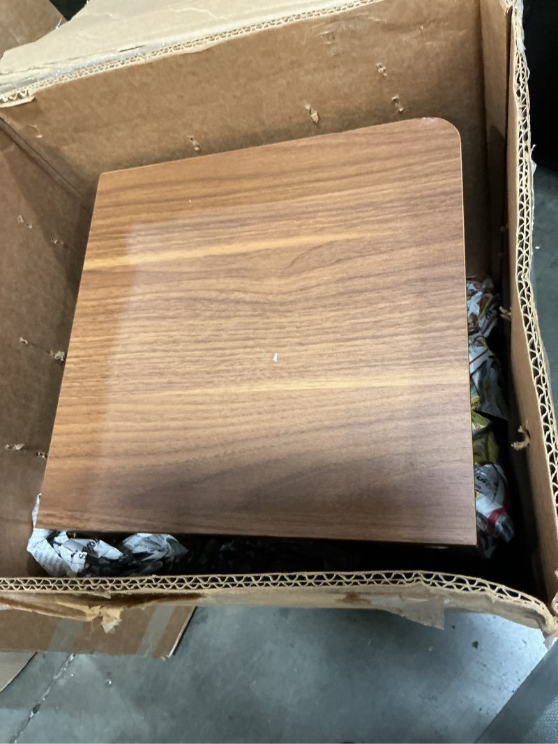 Condition photo showing As Is for arbuxzuy floating nightstand set of 2 with charging station, modern wall mounted bedside table with drawer & open shelf, minimalist wooden night stand for bedroom (walnut brown) 2pcs walnut brown