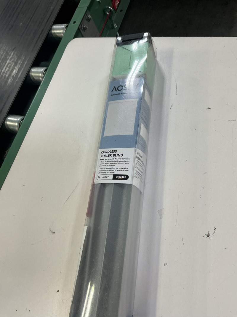 Condition photo showing Good Condition for aosky linen roller blinds shades for indoor windows pull down cordless blackout black out window shade 25 inch blinds for home beige 25"w x 72"h beige?aluminum cover?