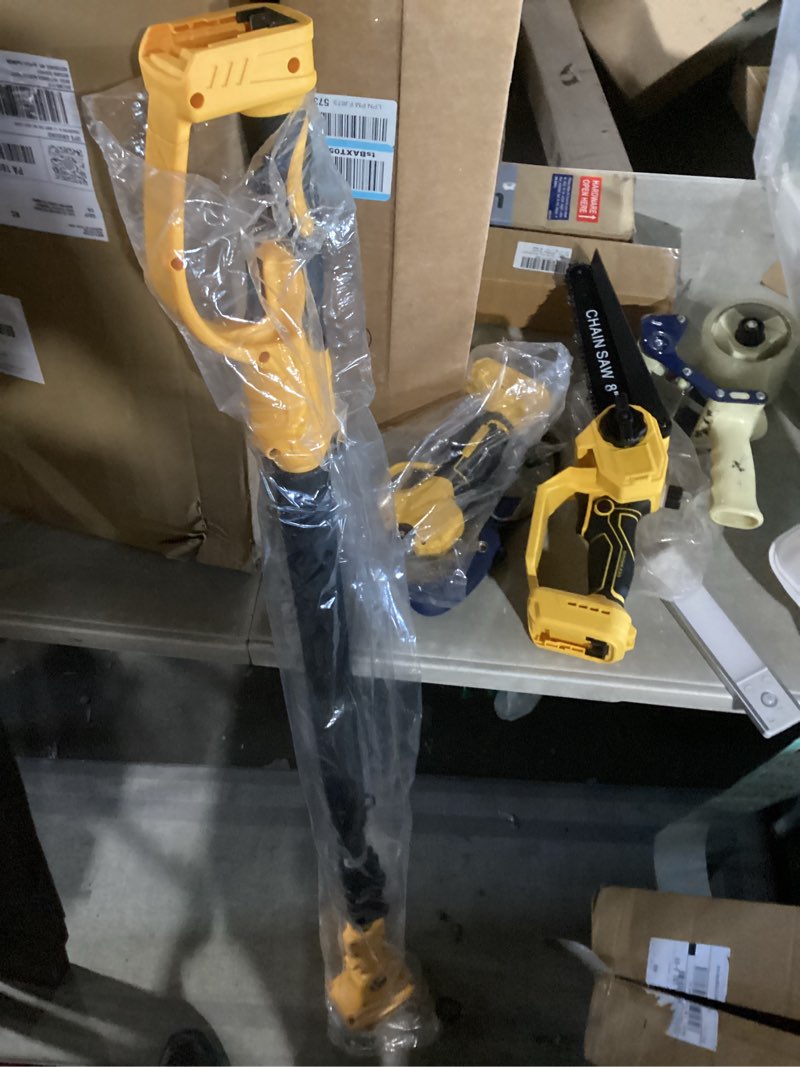 Condition photo showing New/Like New for 2-in-1 cordless pole saw, 8 inch brushless pole chainsaws compatibility with dewalt 20v max battery, 8 lb lightweight, auto oiling, 14.8 ft max extension pole saws for tree trimming(no battery)