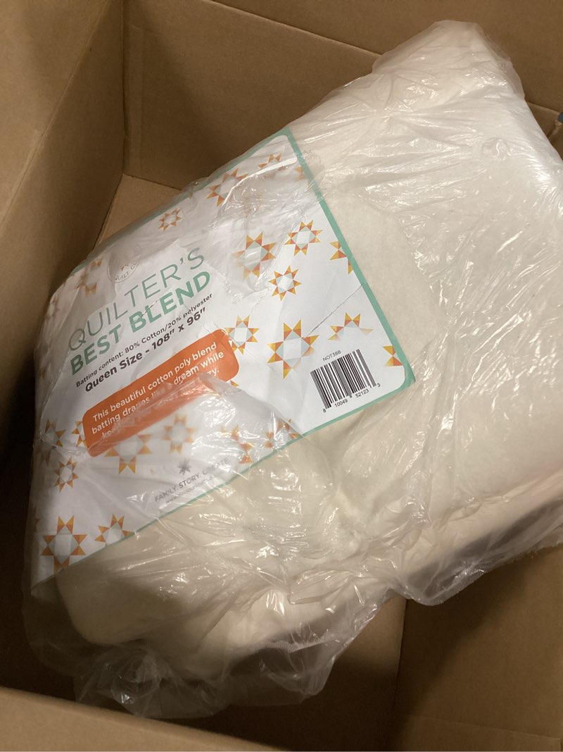 Condition photo showing Good Condition for Quilt Batting Queen Size 108" x 96" | 80/60 Warm Cotton Poly Filling with Quilt Pattern Included | Medium Weight Batting Roll for Stuffing Blankets and Quilting Supplies