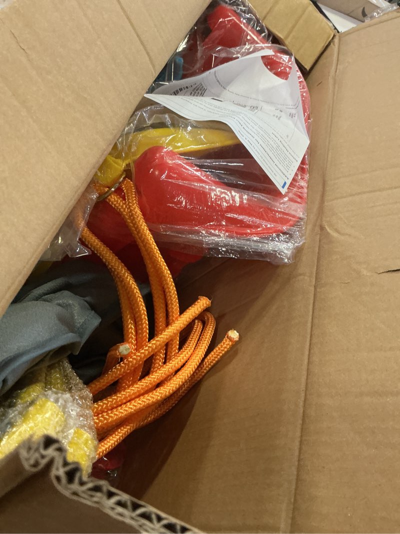 Condition photo showing Good Condition for toddler swing with soft cushion, foldable indoor & outdoor baby swing, easy to install & store for backyard play (blue)