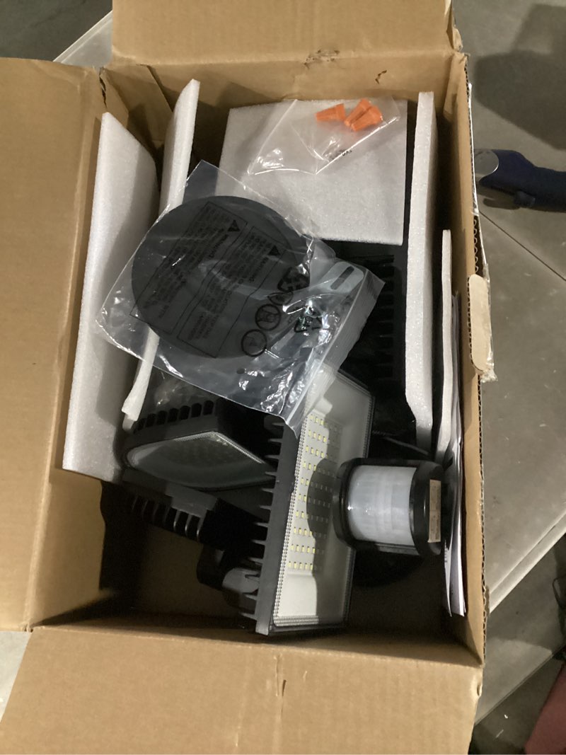 Condition photo showing New/Like New for imaihom 150w motion sensor outdoor lights, 15000lm led flood lights outdoor hardwired, 6500k daylight motion detector security lights, ip65 waterproof exterior light fixture black 2pack