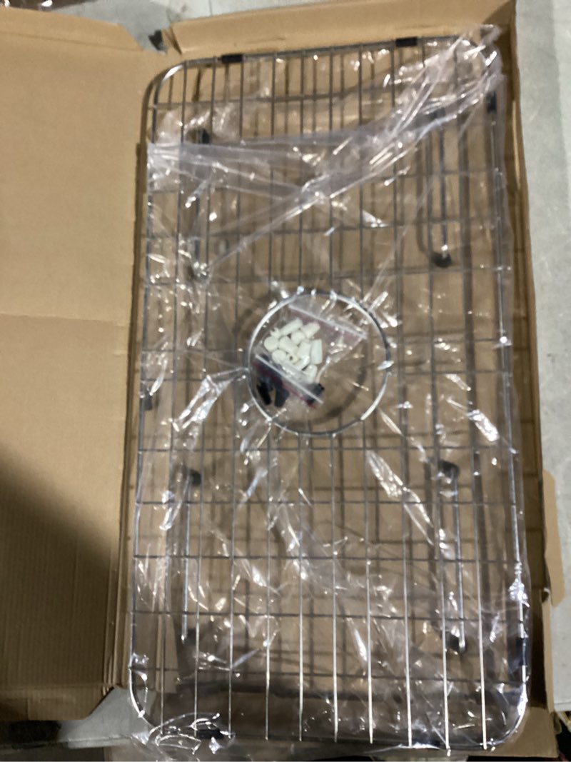 Condition photo showing Good Condition for Sink Bottom Grid 24-1/8" x 12-5/8", Centered Drain with Corner Radius 1-1/2", Sink Protector for Single Bowl Kitchen Sinks 24-1/8" x 12-5/8" Centered Drain