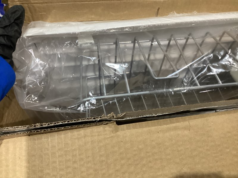 Condition photo showing Good Condition for Farberware Classic Large Rust Resistant Full Dishrack with Removable 3 Compartment Flatware Caddy, Andlged Drain Board, 3-Piece, White White Dish Rack Set