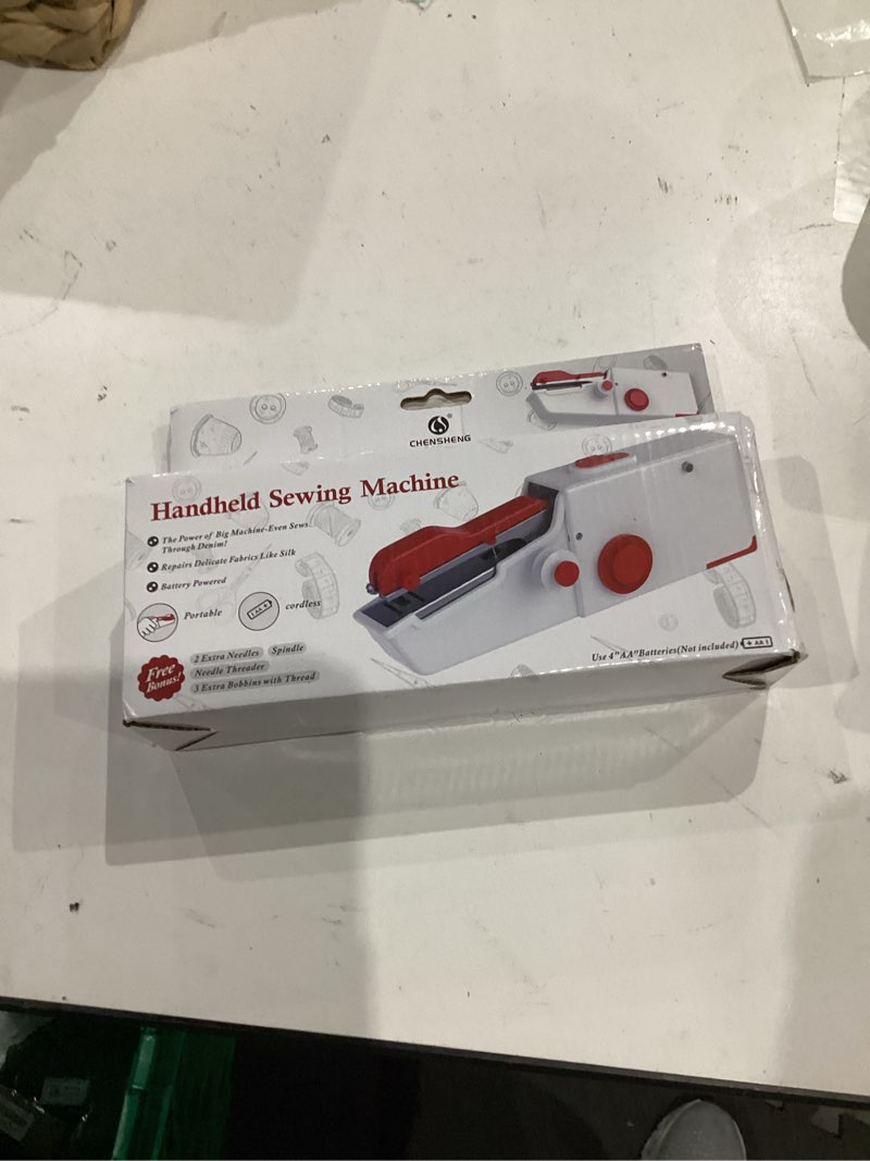 Condition photo showing New/Like New for Handheld Sewing Machine, Mini Portable Electric Quick Sew Sewing Machine For Beginners Adults, Easy To Use Suitable for Sewing Fabrics, Clothes, Cutains, Family Travel, DIY Red bright 01