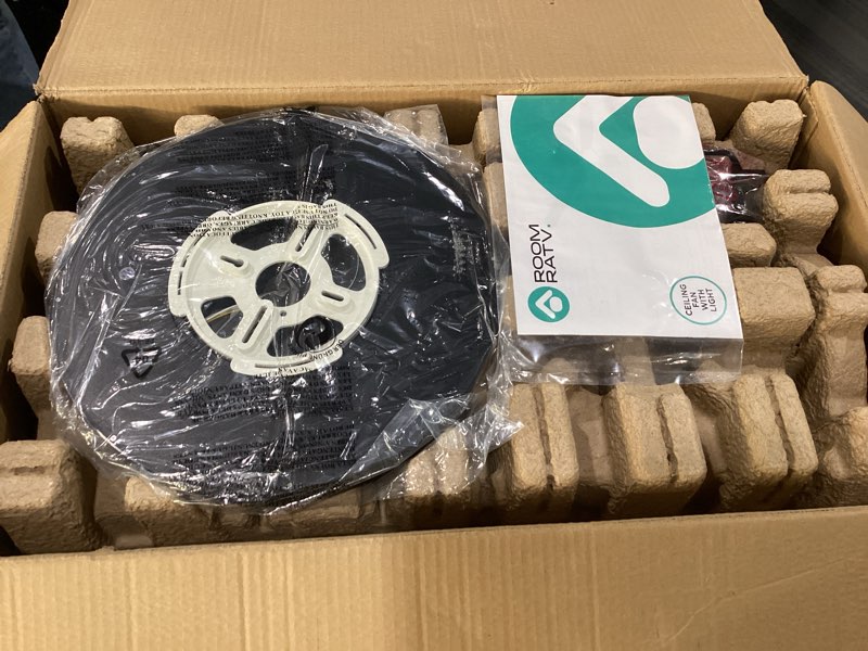 Condition photo showing New/Like New for roomratv ceiling fans with lights,52 inch smart ceiling fans with dimmable led light compatible with google home alexa app control(black gold black gold 52 inch