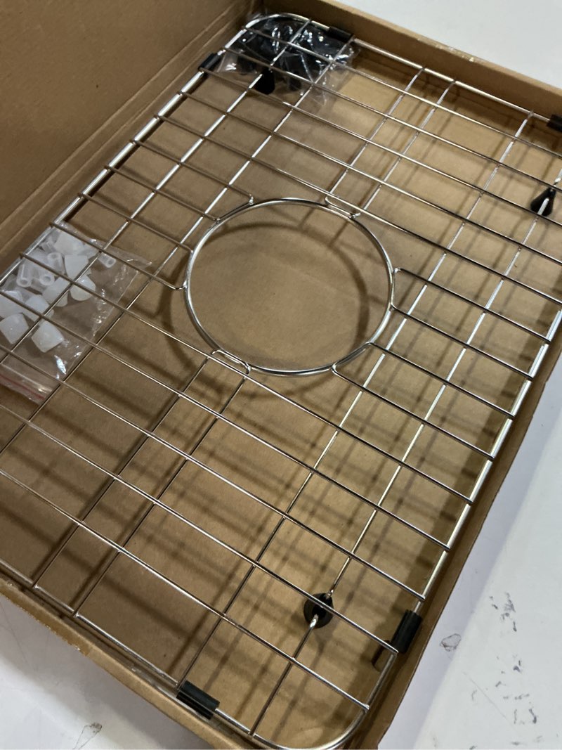 Condition photo showing As Is for Serene Valley Sink Grid 18" X 12-1/2", Centered Drain with Corner Radius 1-1/2", NLW1812C