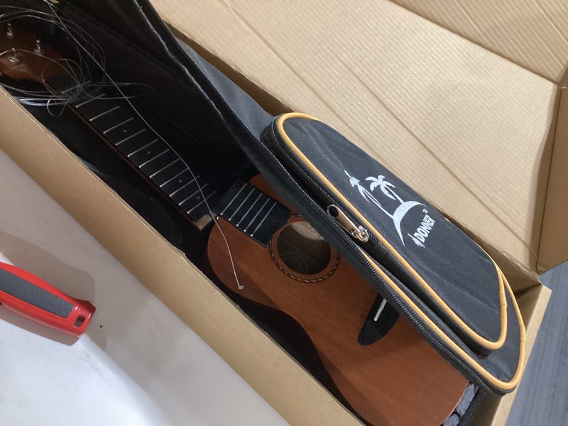 Condition photo showing As Is for Donner Concert Ukulele Beginner Mahogany 23 Inch Ukelele Kit with Free Online Lesson Gig Bag Strap Nylon String Tuner Picks Cloth DUC-1 Gift Choice 23 Inch-Regular Mahogany