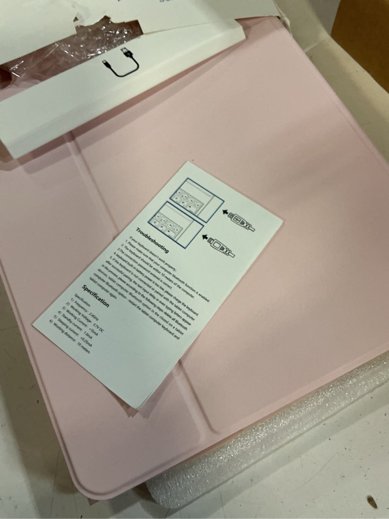 Condition photo showing New/Like New for harvopu for ipad air 13 inch & pro 12.9 case with keyboard - multi-touch trackpad, 7 colors backlit, detachable folio keyboard cover for ipad pro 12.9 (6th, 5th, 4th, 3rd gen), air 13 m3/ m4/m2 (pink)