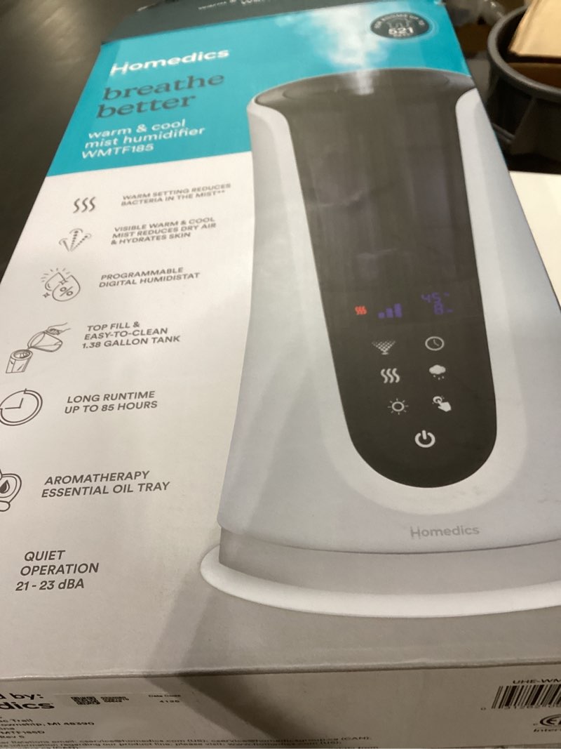 Condition photo showing Good Condition for HOMEDICS Top-Fill 85-Hour Cool mist/Warm mist Medium Room Tower Humidifier - White