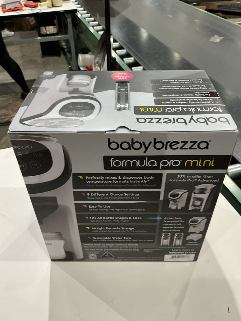 Condition photo showing New/Like New for baby brezza formula pro mini baby formula mixer machine fits small spaces and is portable for travel– bottle makers makes the perfect bottle for your infant on the go, white