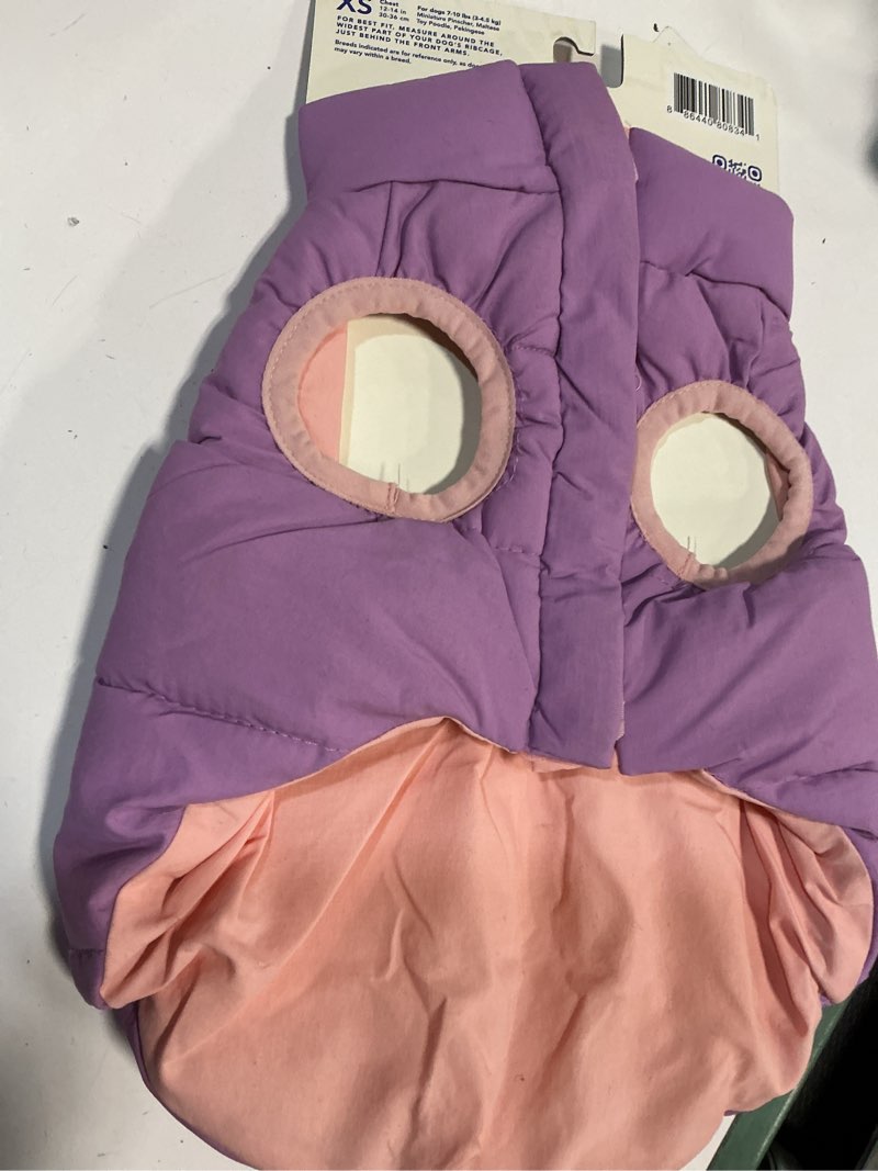 Condition photo showing Good Condition for oodles xs purple quilted dog puffer jacket bubble hem puppy coat 7-10 lbs