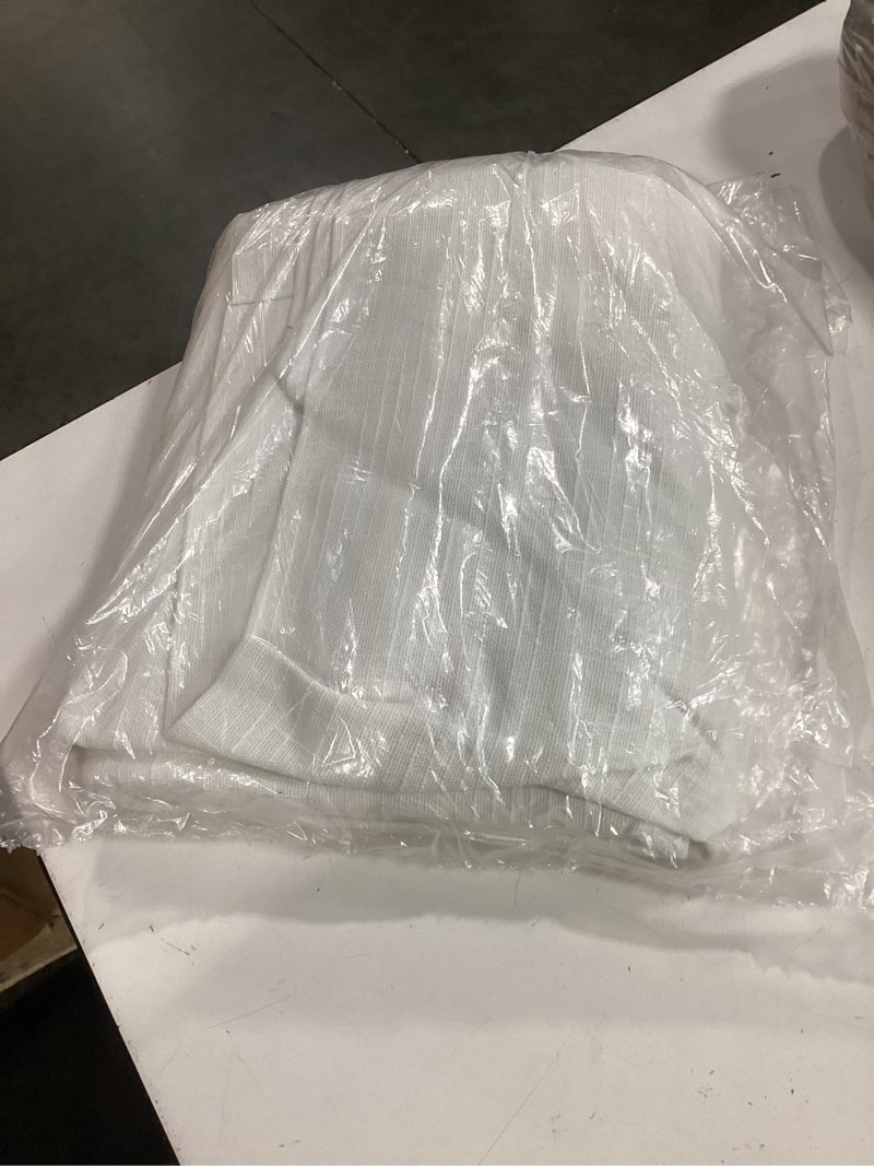 Condition photo showing Good Condition for cotton slub curtain, 48x84, white (single panel)