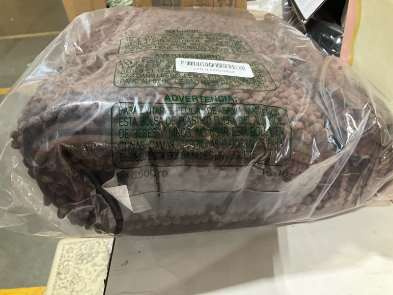 Condition photo showing Good Condition for smiry luxury chenille bathroom rugs 36x24, extra soft and absorbent shaggy bath mat, machine washable, non-slip plush carpet runner for tub, shower, and floor, home decor accessories, brown 36'' x 24'' brown