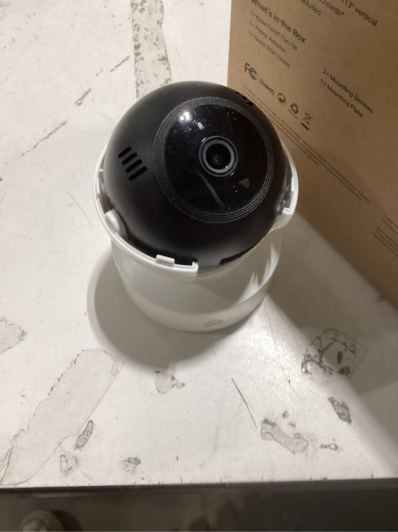 Condition photo showing As Is for kasa 1080p indoor pan/tilt wired security camera - works as a baby & pet monitor, motion detection & tracking, 2-way audio, night vision, subscription-free local storage or optional cloud, ec70 white new 1080p