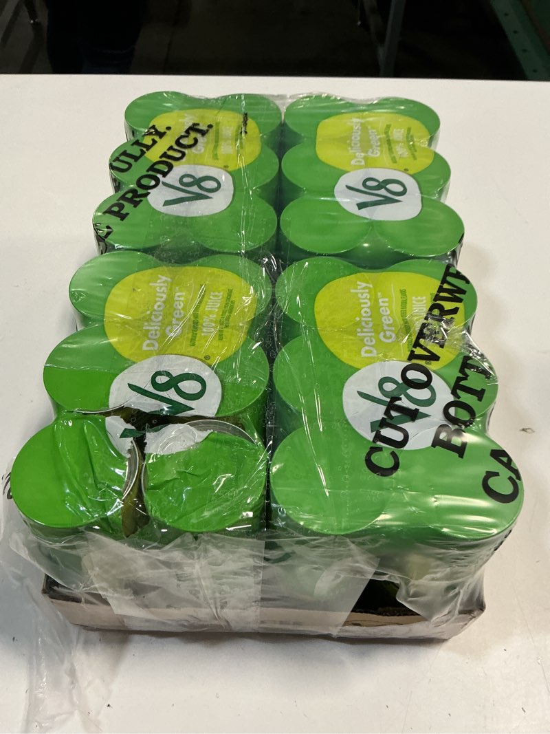 Condition photo showing Good Condition for V8 Deliciously Green 100% Fruit and Vegetable Juice, 8 fl oz Can (24 Pack) Deliciously Green 48 Fl Oz (Pack of 4)(BEST BY 02/28/2026)