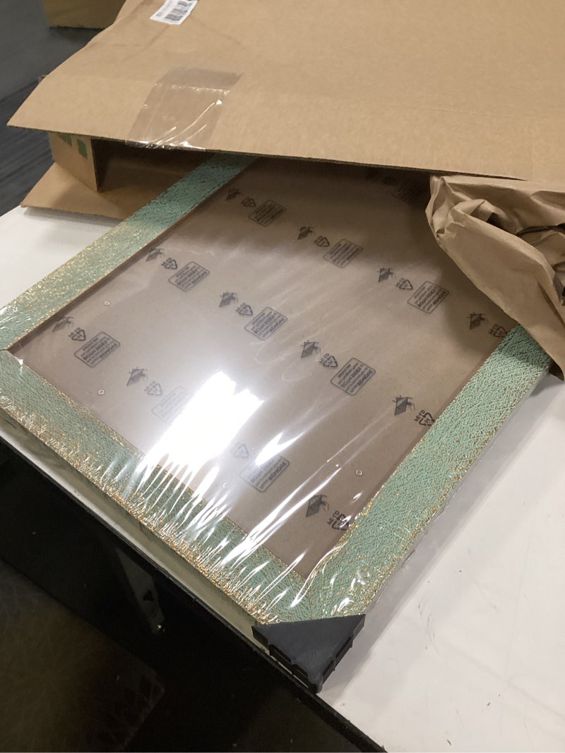 Condition photo showing New/Like New for 12x16 Frame, Vintage 12x16 Picture Frame Plexiglass Glass for Wall Display, Rustic 12 x 16 Photo Frame Large, Antique Gold Green Collage Gallery Wall Picture Frames, Widen Border Gold 12x16
