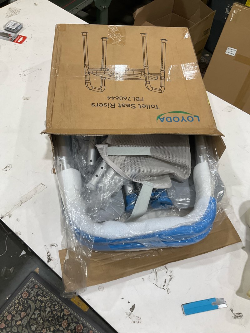 Condition photo showing Good Condition for Raised Toilet Seat with Handles, Padded Toilet Seat Risers for Seniors, Adjustable Height & Width Toilet Riser, Handicap Elevated Toilet Seat 500lb, Fit Any Toilet Adjustable Height&width