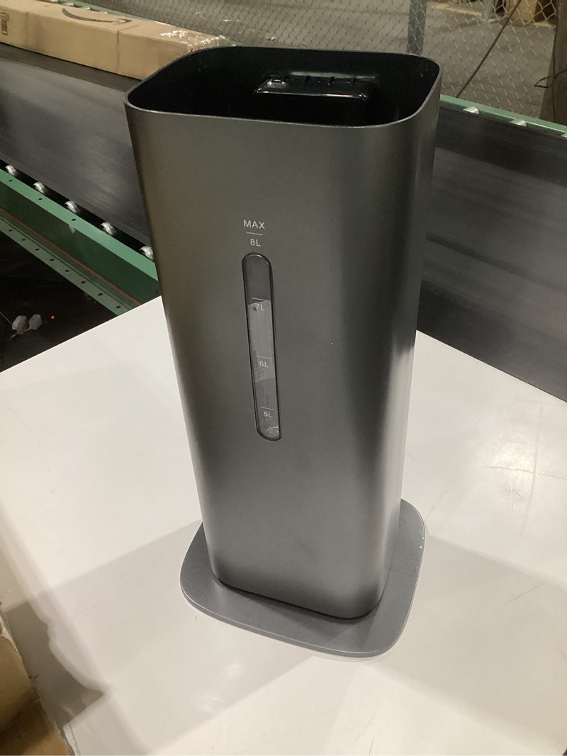Condition photo showing As Is for (not tested, incomplete parts)m8l smart humidifiers for bedroom large room, 2.1gal cool mist top fill diffuser ambient light, app & remote control, 3 mist modes, quiet humidifier for home office plant (black)l
