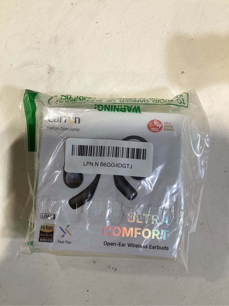 Condition photo showing Good Condition for earfun openjump open ear headphones, wireless earbuds with ergonomic earhook, hi-res sound, ldac, 4 mics enc call, 42h playtime, multipoint connection, ipx7 waterproof, snug fit for workout, running