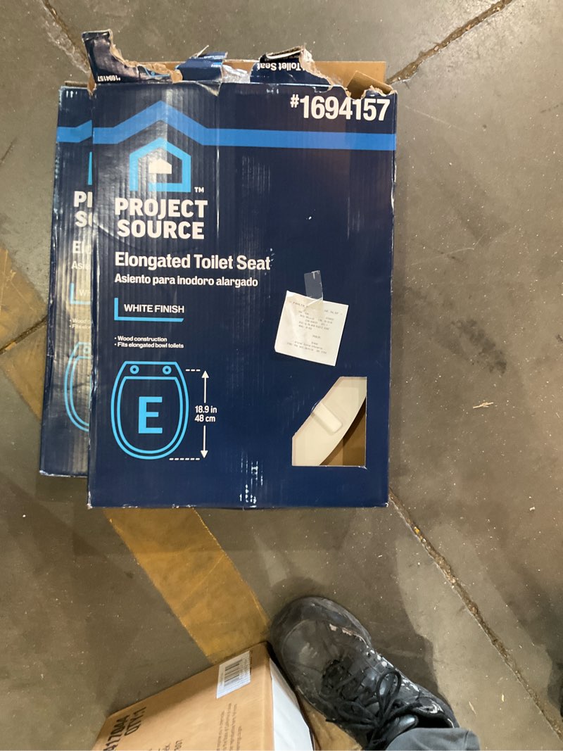 project source wood white elongated toilet seat