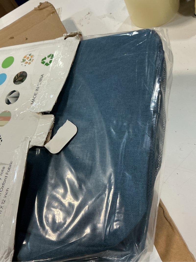 Condition photo showing Good Condition for baleine extra large utility tote bag with reinforced wire frame, reusable grocery bag for shopping, picnic (blue, 22''x12''x10'') 22''x12''x10'' blue