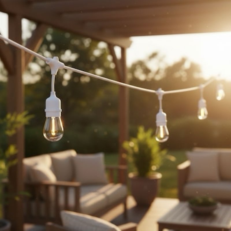 harbor breeze 24-ft plug-in white indoor/outdoor string light with 12 white -light led edison bulbs
