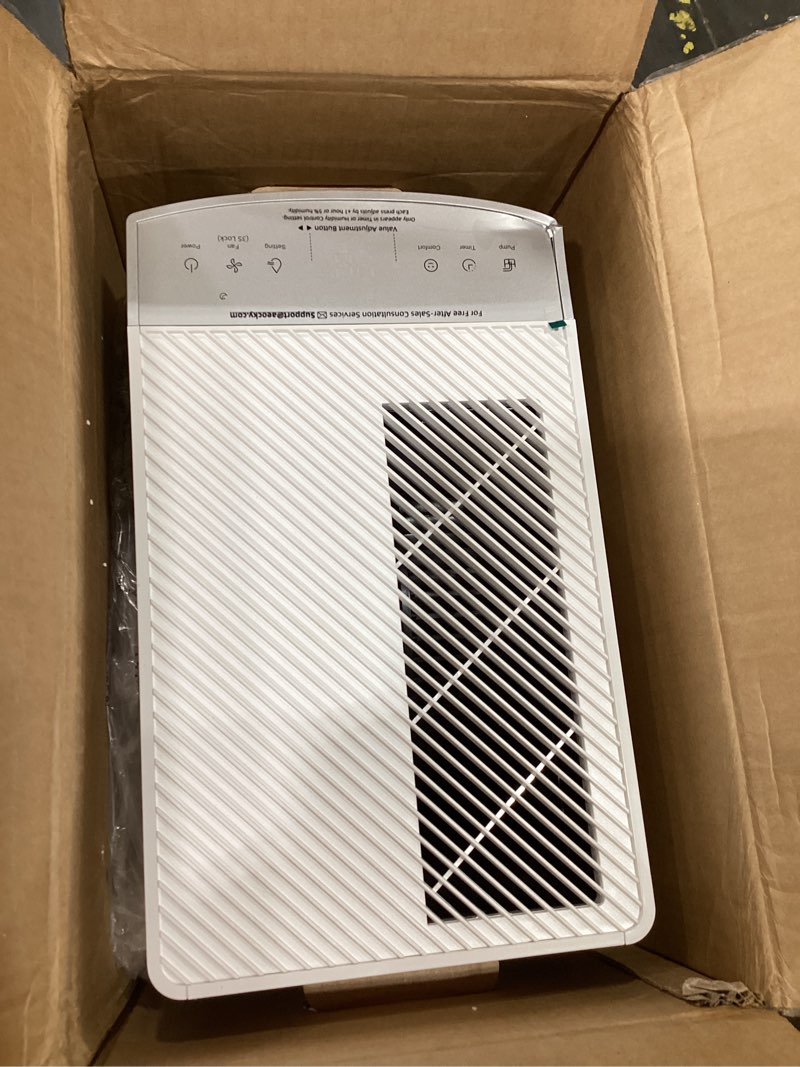 Condition photo showing Good Condition for 4500sq.ft 74pint/d energy star version 6.0 dehumidifier for basement | dehumidifier with drain hose for basement, home, bedroom, bathroom, intelligent humidistat ivory 74 pints - 4500 sq.ft