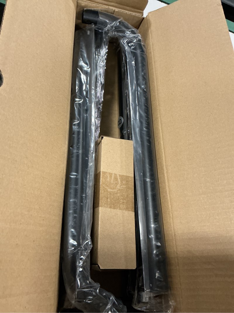 Condition photo showing Good Condition for wrap around curtain rods black, blackout heavy duty curtain pole for windows 48 to 84 inch, 1" decorative room darkening curved modern drapery rod (matte black/unique design/all metal)