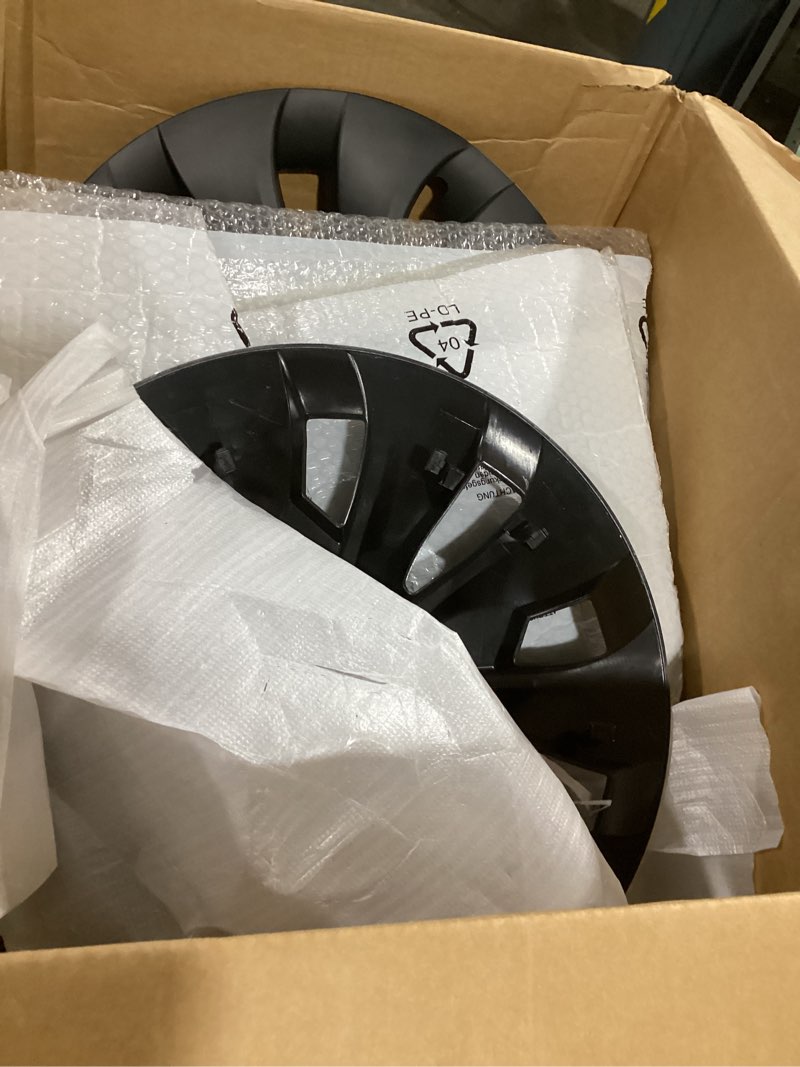Noviitus Wheel Covers for Tesla Model Y 2019-2024, 19 Inch ABS/PC Matte Black Hubcaps, Rim Protector