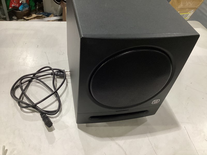 Condition photo showing Good Condition for **untested** presonus eris sub 8bt — 8\" inch powered subwoofer, powered sub, active subwoofer, wireless, bluetooth, home audio, bass speaker, home theater, music production, gaming subwoofer black
