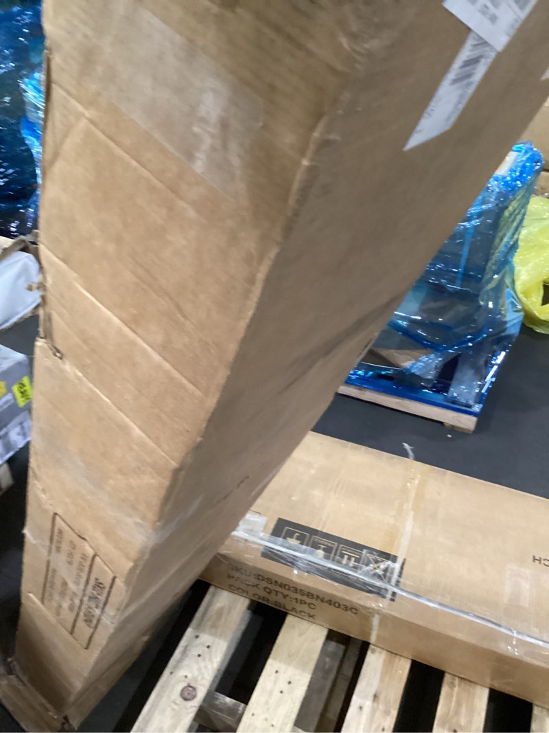 Condition photo showing As Is for Tribesigns 63" Console Table, Farmhouse 2-Tier Entryway Table with U-Shaped Base, Narrow Long Wood Sofa Table Behind Couch Table for Living Room, Hallway, Foyer, Vintage Brown