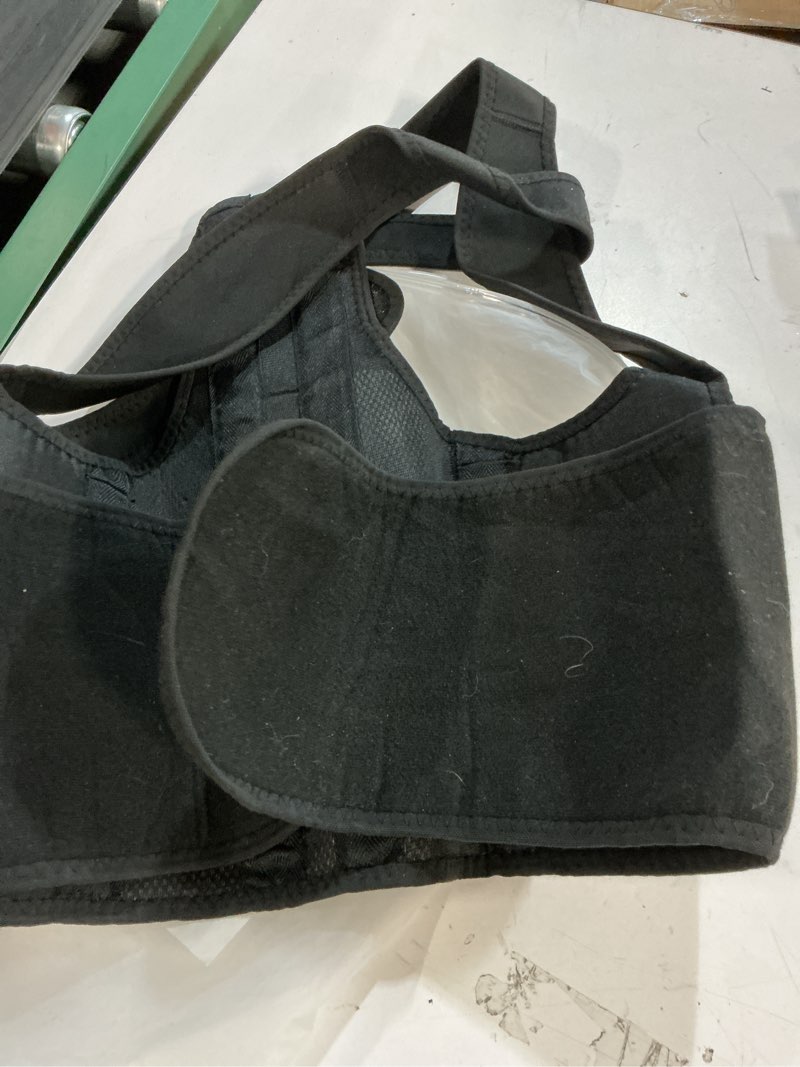 Condition photo showing As Is for (size:m/l)lane heal back brace posture corrector for women and men, adjustable upper and lower back support for pain relief, hunchback, scoliosis, comfortable and invisible under clothes l (waist 34''-38'') black