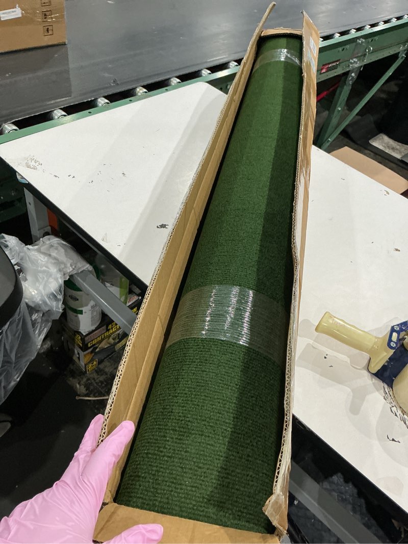 Condition photo showing Good Condition for marine carpet,5 ft x 15 ft olive green indoor outdoor carpet 0.2" thick with water-proof tpe backing, non-slide for home, patio, porch, deck olive green 5 ft x 15 ft