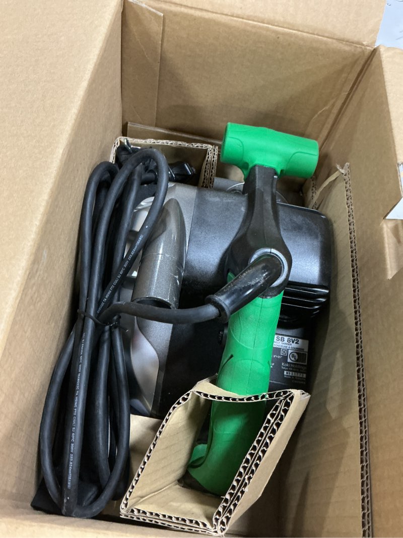 Condition photo showing As Is for metabo hpt sb8v2m 9 amp variable speed 3 in. x 21 in. corded belt sander