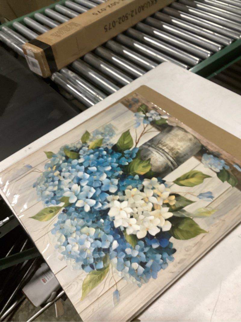 Condition photo showing Good Condition for laiart blue floral wall art farmhouse wall decor canvas picture print for bathroom bedroom living room dining room 20"l x 20"w blue