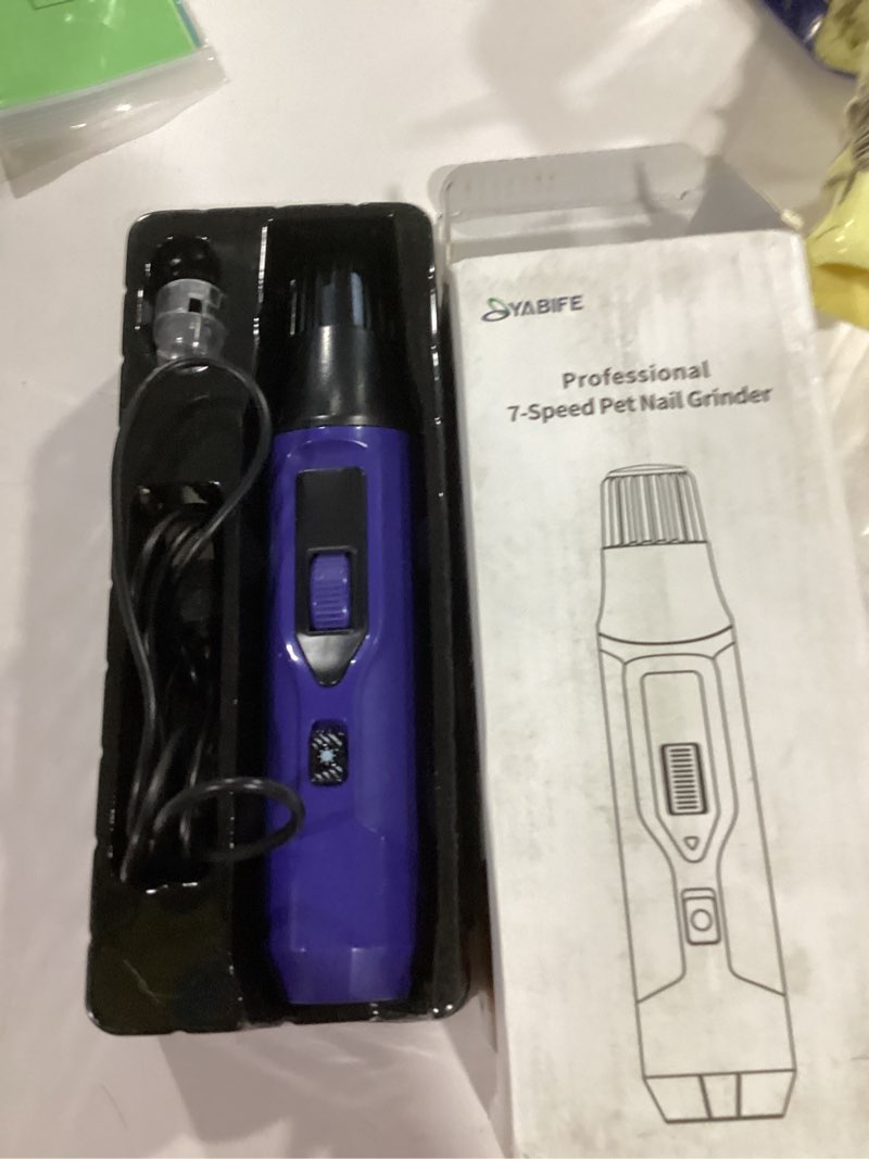 Condition photo showing New/Like New for **similar to**Casfuy Dog Nail Grinder Upgraded - Professional 2-Speed Electric Rechargeable Pet Nail Trimmer Painless Paws Grooming & Smoothing for Small Medium Large Dogs & Cats(Dark Blue) B-dark Blue
