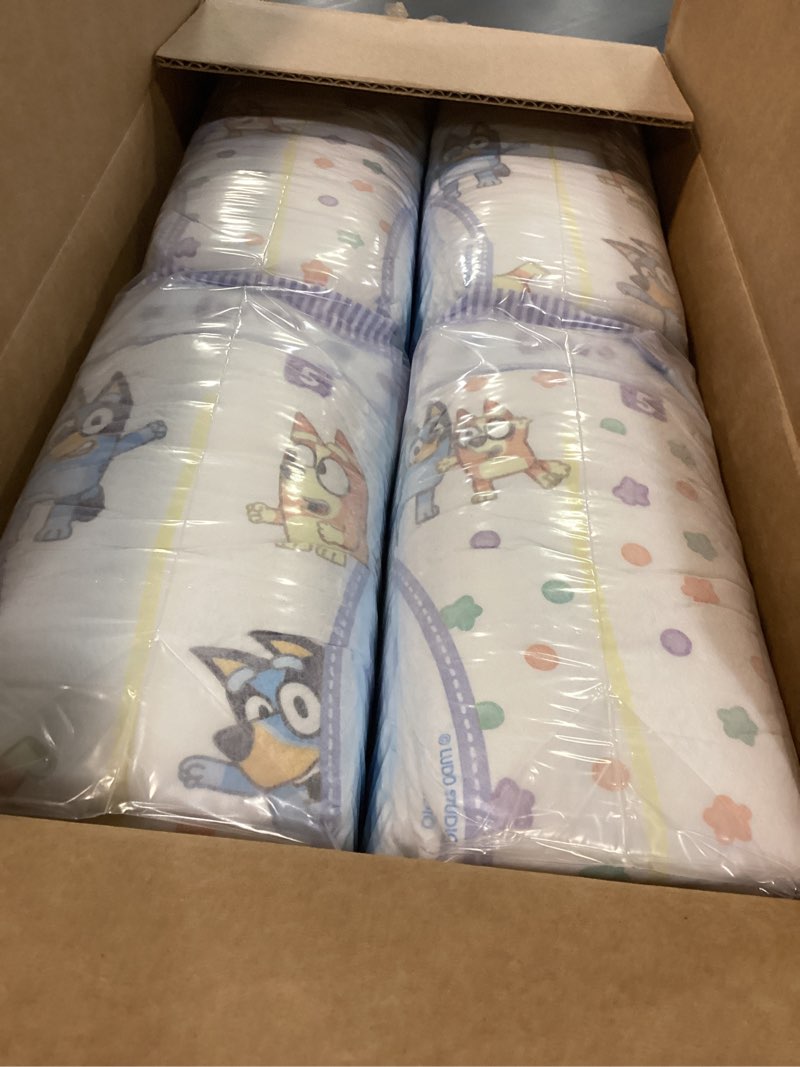 Condition photo showing New/Like New for Luvs Diapers - Size 5, 172 Count, Bluey Platinum Protection Baby Diaper Size 5 172