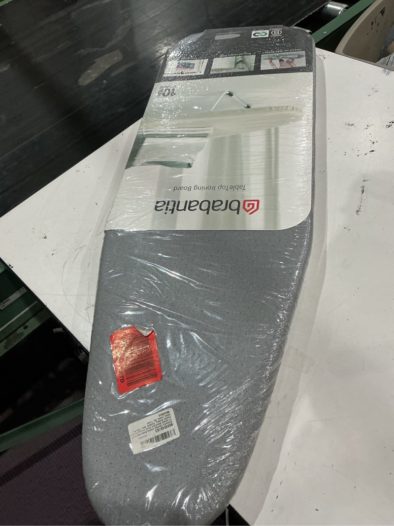 Condition photo showing New/Like New for brabantia tabletop ironing board size s (37 x 12 inches) metallised small ironing board for counter surface, portable, non-slip for home, condo, rv, travel