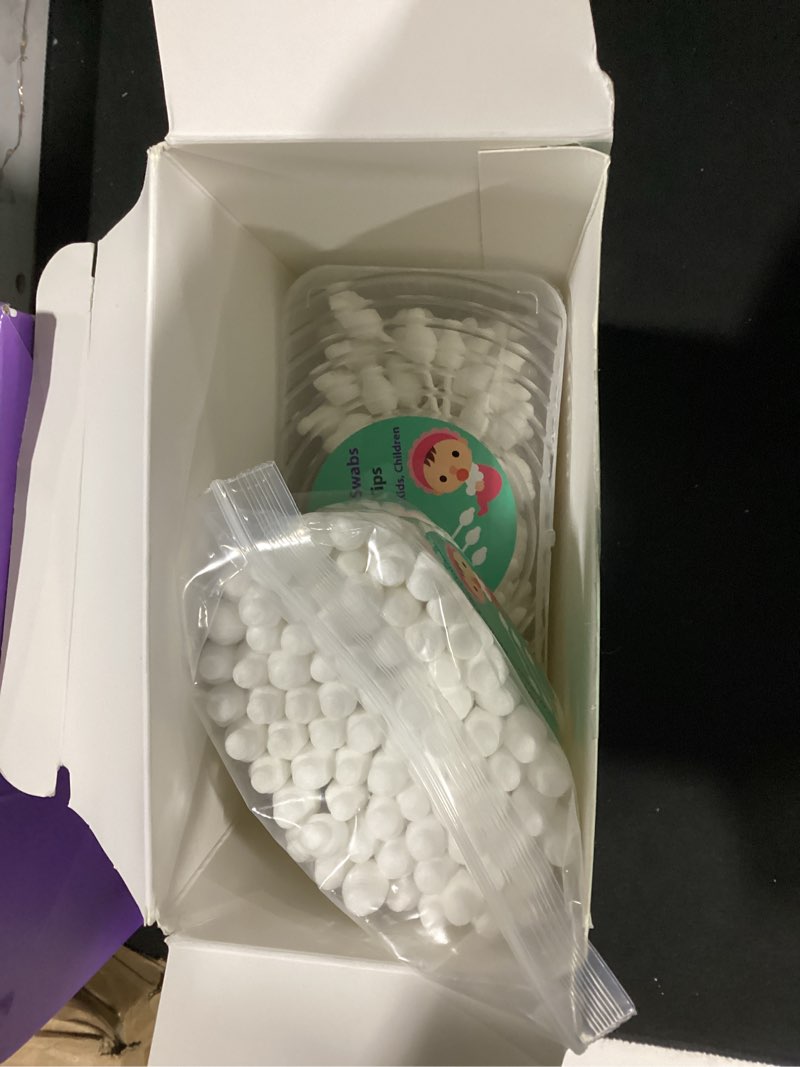 Condition photo showing Good Condition for 400pcs cgr baby safety cotton swabs with large tips for newborn, babies, kids, children, 100% organic cotton, white paper sticks, 5 pack of 80 swabs total(2 boxes and 3 bags) 80 count (pack of 5)