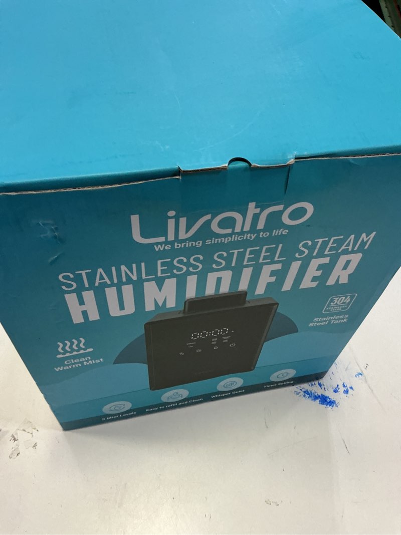 Condition photo showing New/Like New for Stainless Steel Humidifier, 3L Warm Mist Humidifier, Easy Clean with Warm Steam Humidifier, Healthy Air Mist Humidifiers for Bedroom Living Room, with Sleep Mode and Auto-off Setting 3LBlack